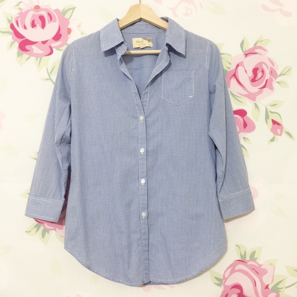 Elizabeth & James Gingham Cohen Preppy  Button Up Shirt XS